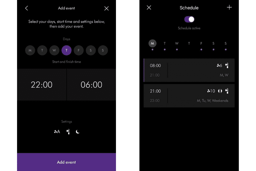 Обзор расписания таймера на всю неделю. Можно создать несколько планов на день.